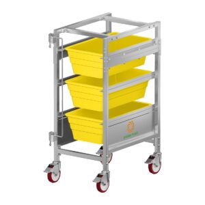 Power Knot, SBH-90, Lug Cart, Stainless Steel, 3 Bin